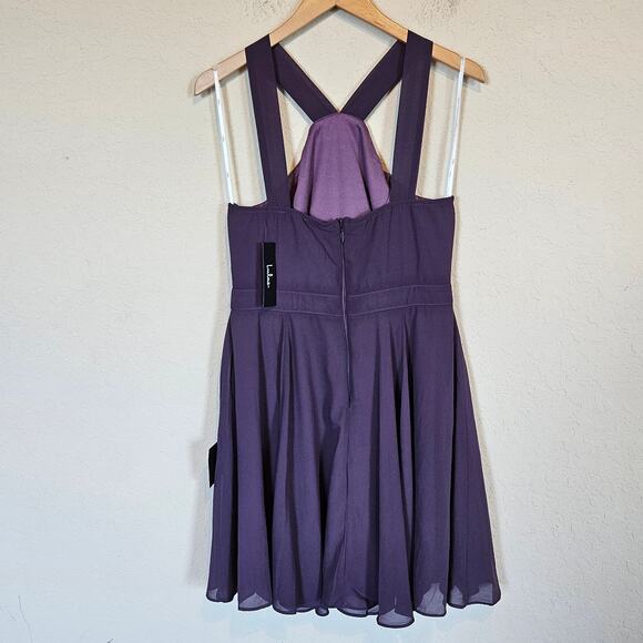Lulus V-Neck Forevermore Skater Dress Dusty Purple Womens Large Hoco Semi-formal - Picture 2 of 9